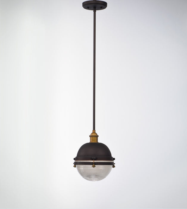 Myhouse Lighting Maxim - 10184OIAB - One Light Outdoor Pendant - Portside - Oil Rubbed Bronze / Antique Brass