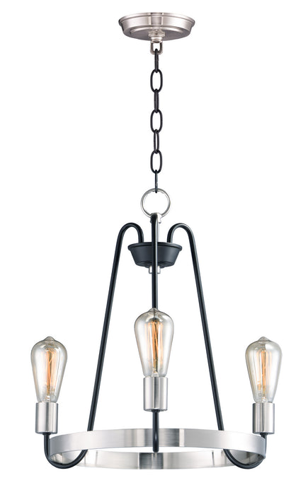 Myhouse Lighting Maxim - 11733BKSN - Three Light Chandelier - Haven - Black / Satin Nickel