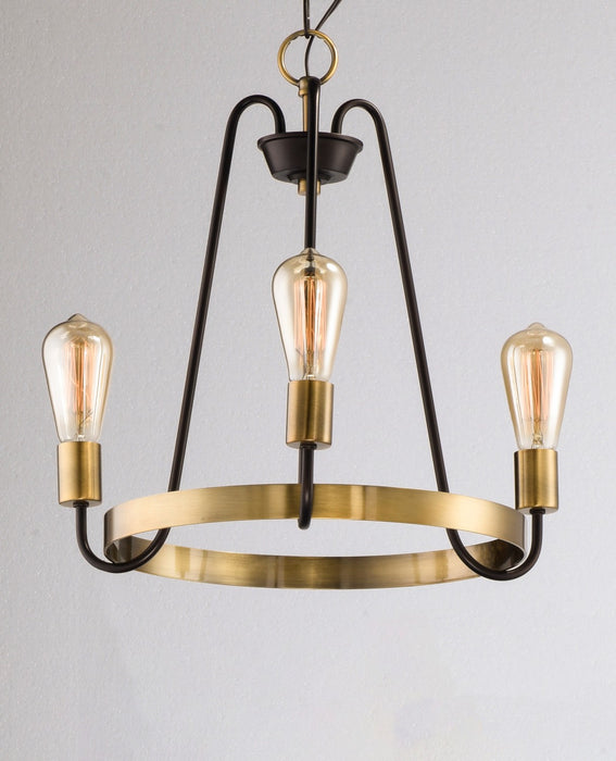 Myhouse Lighting Maxim - 11733OIAB - Three Light Chandelier - Haven - Oil Rubbed Bronze / Antique Brass