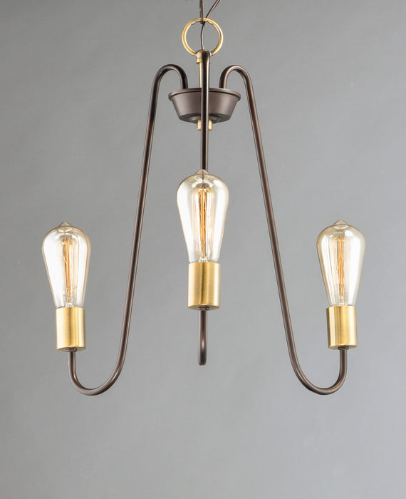 Myhouse Lighting Maxim - 11733OIAB - Three Light Chandelier - Haven - Oil Rubbed Bronze / Antique Brass