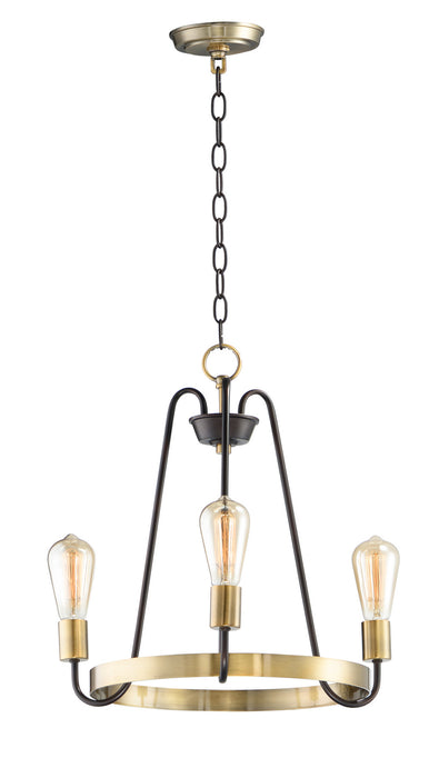 Myhouse Lighting Maxim - 11733OIAB - Three Light Chandelier - Haven - Oil Rubbed Bronze / Antique Brass