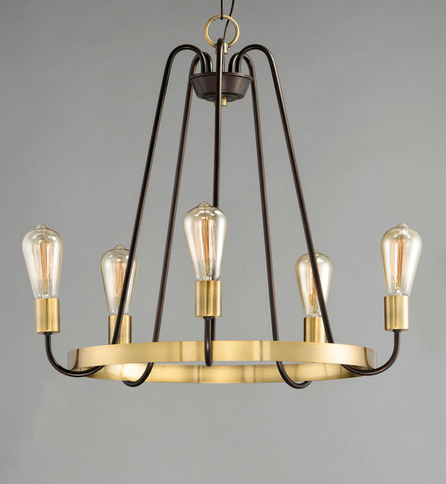 Myhouse Lighting Maxim - 11735OIAB - Five Light Chandelier - Haven - Oil Rubbed Bronze / Antique Brass