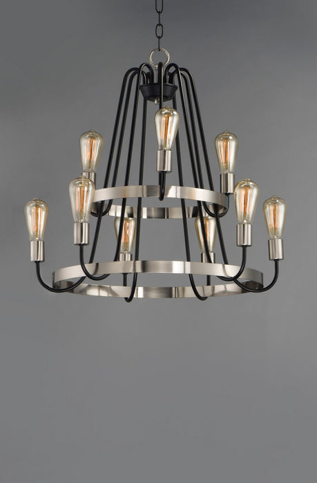 Myhouse Lighting Maxim - 11737BKSN - Nine Light Chandelier - Haven - Black / Satin Nickel