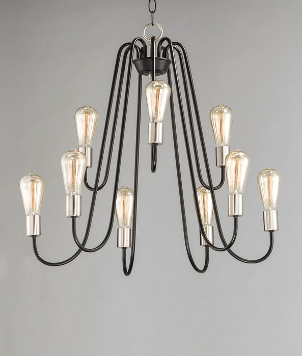 Myhouse Lighting Maxim - 11737BKSN - Nine Light Chandelier - Haven - Black / Satin Nickel