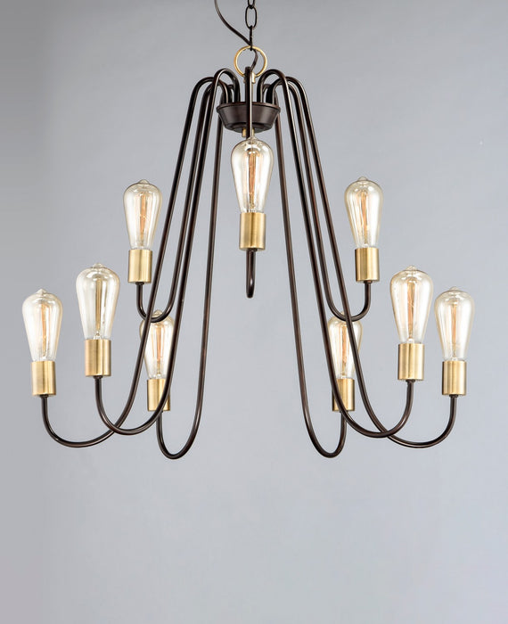 Myhouse Lighting Maxim - 11737OIAB - Nine Light Chandelier - Haven - Oil Rubbed Bronze / Antique Brass