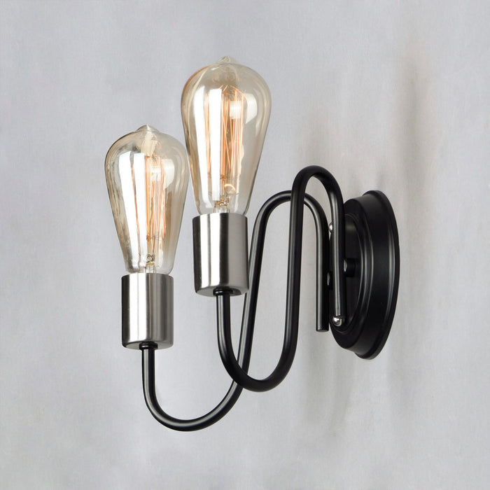 Myhouse Lighting Maxim - 11739BKSN - Two Light Wall Sconce - Haven - Black / Satin Nickel