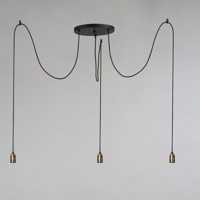 Myhouse Lighting Maxim - 12123BKAB - Three Light Pendant - Early Electric - Black / Antique Brass