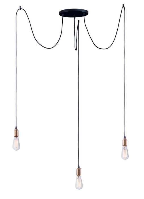 Myhouse Lighting Maxim - 12123BKAB - Three Light Pendant - Early Electric - Black / Antique Brass