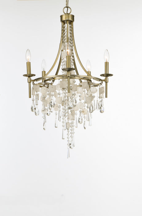 Myhouse Lighting Maxim - 14425CZGS - Five Light Chandelier - Cebu - Capiz / Gold Silver