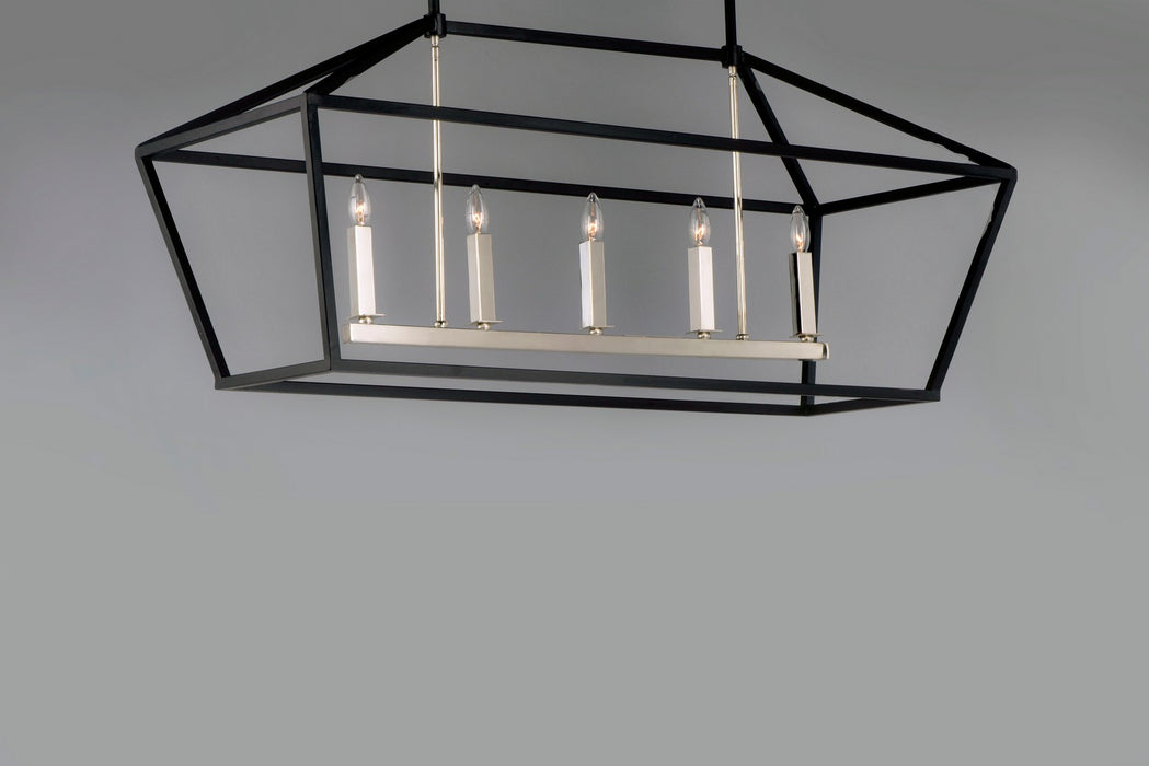 Myhouse Lighting Maxim - 25157TXBPN - Five Light Chandelier - Abode - Textured Black / Polished Nickel