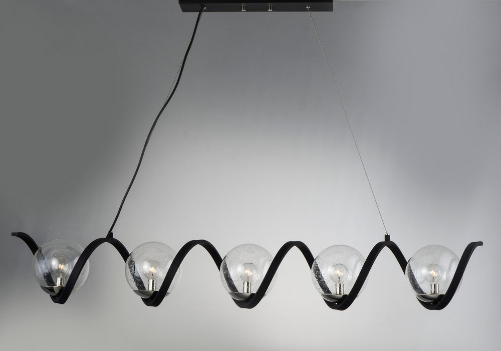 Myhouse Lighting Maxim - 35105CDBKPN - Five Light Pendant - Curlicue - Black / Polished Nickel