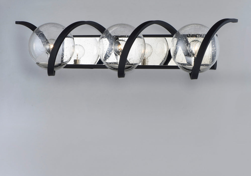 Myhouse Lighting Maxim - 35106CDBKPN - Three Light Bath Vanity - Curlicue - Black / Polished Nickel