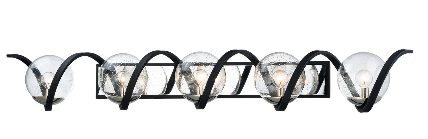 Myhouse Lighting Maxim - 35107CDBKPN - Five Light Bath Vanity - Curlicue - Black / Polished Nickel