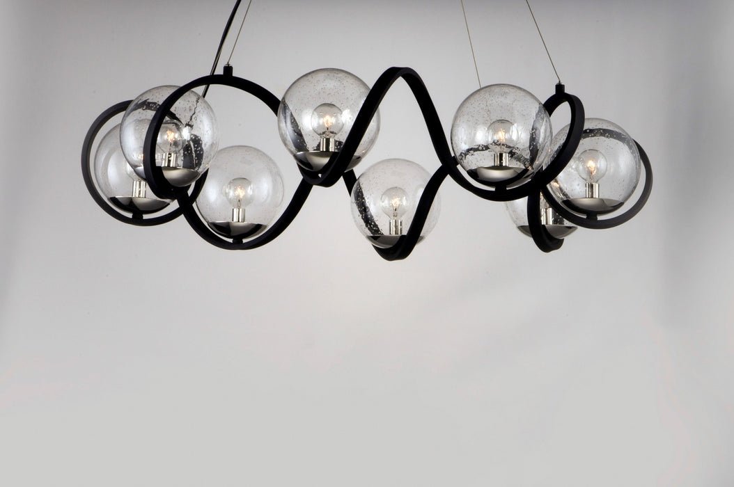 Myhouse Lighting Maxim - 35108CDBKPN - Eight Light Pendant - Curlicue - Black / Polished Nickel