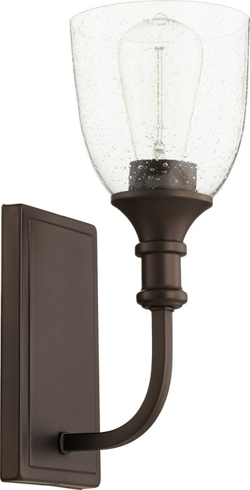 Myhouse Lighting Quorum - 5411-1-186 - One Light Wall Mount - Richmond - Oiled Bronze w/ Clear/Seeded