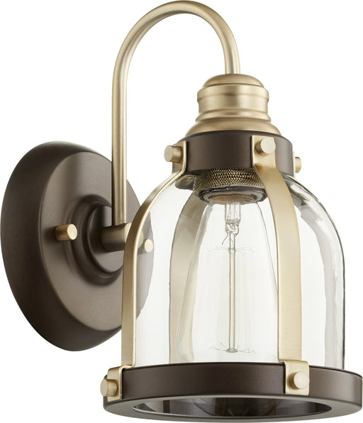 Myhouse Lighting Quorum - 586-1-8086 - One Light Wall Mount - Banded Lighting Series - Aged Brass w/ Oiled Bronze