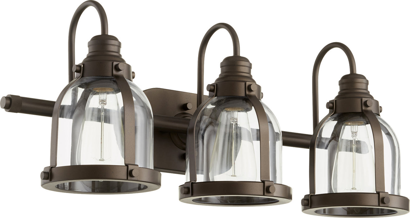 Myhouse Lighting Quorum - 586-3-86 - Three Light Vanity - Banded Lighting Series - Oiled Bronze