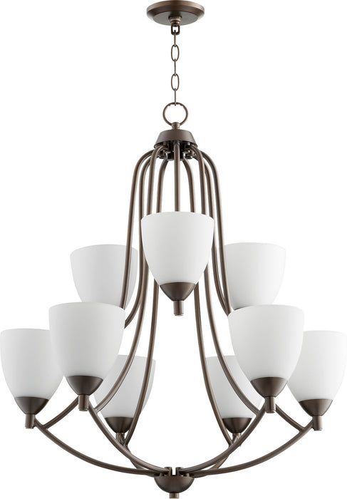 Myhouse Lighting Quorum - 6069-9-86 - Nine Light Chandelier - Barkley - Oiled Bronze