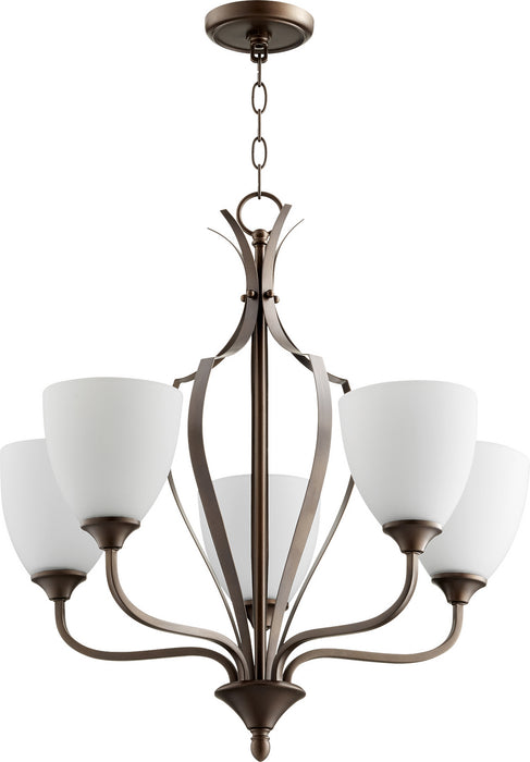 Myhouse Lighting Quorum - 6127-5-86 - Five Light Chandelier - Jardin - Oiled Bronze