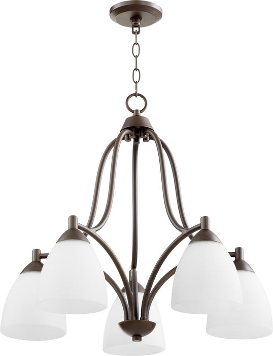 Myhouse Lighting Quorum - 6369-5-86 - Five Light Chandelier - Barkley - Oiled Bronze