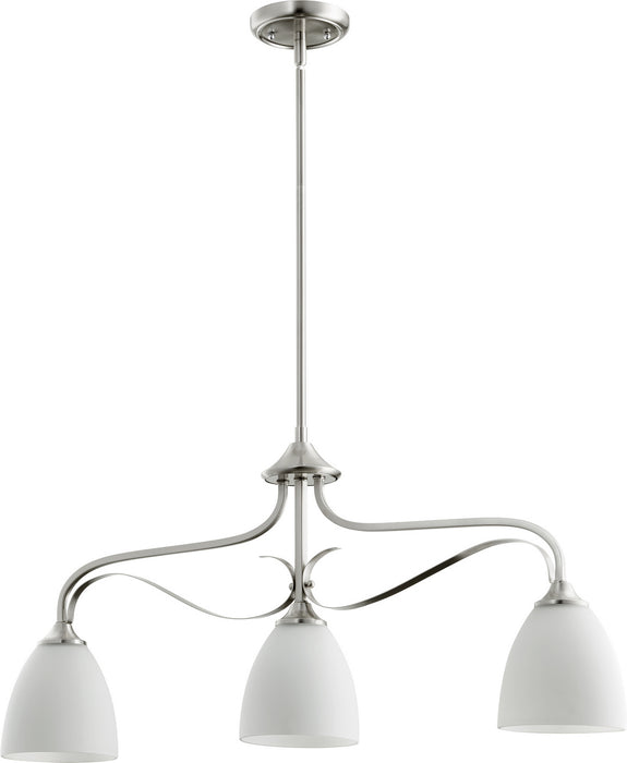 Myhouse Lighting Quorum - 6627-3-65 - Three Light Island Pendant - Jardin - Satin Nickel