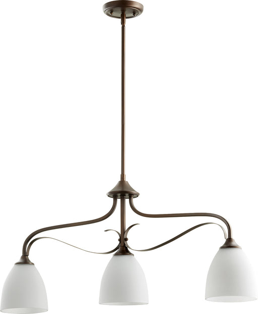 Myhouse Lighting Quorum - 6627-3-86 - Three Light Island Pendant - Jardin - Oiled Bronze