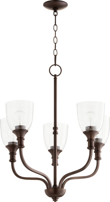 Myhouse Lighting Quorum - 6811-5-186 - Five Light Chandelier - Richmond - Oiled Bronze w/ Clear/Seeded