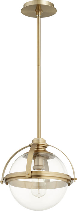 Myhouse Lighting Quorum - 88-13-80 - One Light Pendant - Meridian Globe Pendants - Aged Brass