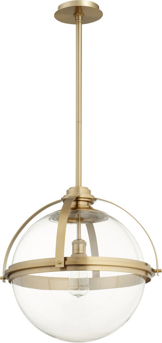 Myhouse Lighting Quorum - 88-20-80 - One Light Pendant - Meridian Globe Pendants - Aged Brass