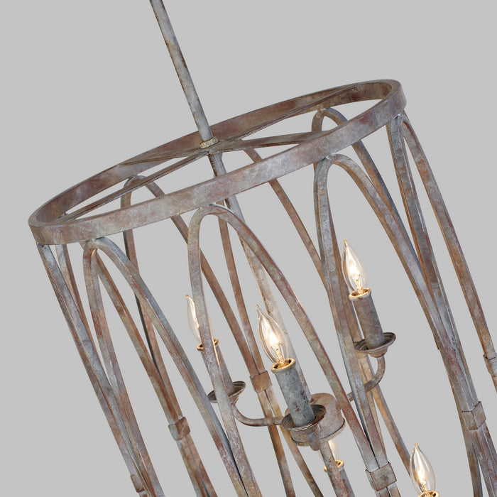 Myhouse Lighting Visual Comfort Studio - F3223/6DA - Six Light Hanging Shade - Patrice - Deep Abyss