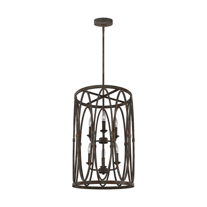 Myhouse Lighting Visual Comfort Studio - F3223/6DA - Six Light Hanging Shade - Patrice - Deep Abyss