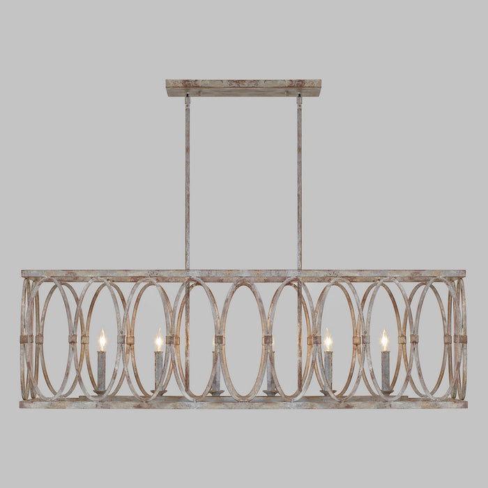 Myhouse Lighting Visual Comfort Studio - F3224/6DA - Six Light Linear Chandelier - Patrice - Deep Abyss