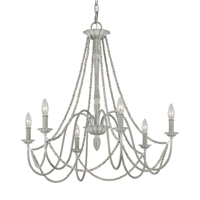 Myhouse Lighting Visual Comfort Studio - F3240/6WGR - Six Light Chandelier - Maryville - Washed Grey