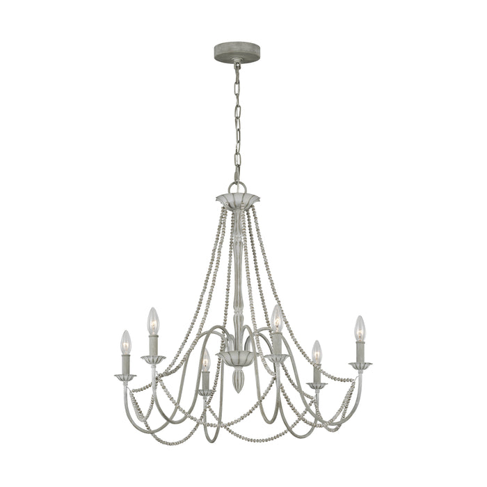 Myhouse Lighting Visual Comfort Studio - F3240/6WGR - Six Light Chandelier - Maryville - Washed Grey