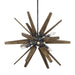 Myhouse Lighting Visual Comfort Studio - F3257/6DWZ/WOW - Six Light Chandelier - Thorne - Dark Weathered Zinc / Weathered Oak