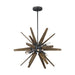 Myhouse Lighting Visual Comfort Studio - F3257/6DWZ/WOW - Six Light Chandelier - Thorne - Dark Weathered Zinc / Weathered Oak