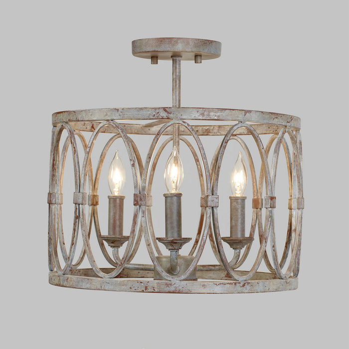 Myhouse Lighting Visual Comfort Studio - SF346DA - Three Light Semi-Flush Mount - Patrice - Deep Abyss