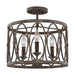 Myhouse Lighting Visual Comfort Studio - SF346DA - Three Light Semi-Flush Mount - Patrice - Deep Abyss