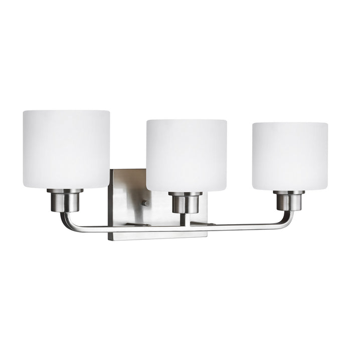 Myhouse Lighting Generation Lighting - 4428803-962 - Three Light Wall / Bath - Canfield - Brushed Nickel