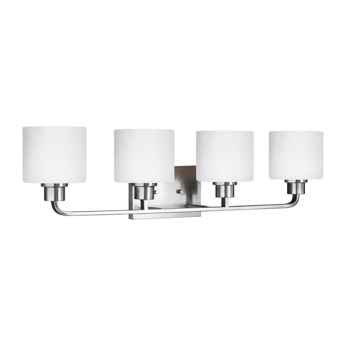 Myhouse Lighting Generation Lighting - 4428804-962 - Four Light Wall / Bath - Canfield - Brushed Nickel