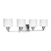 Myhouse Lighting Generation Lighting - 4428804-962 - Four Light Wall / Bath - Canfield - Brushed Nickel