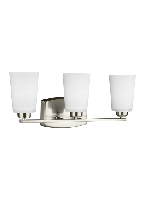 Myhouse Lighting Generation Lighting - 4428903-962 - Three Light Wall / Bath - Franport - Brushed Nickel