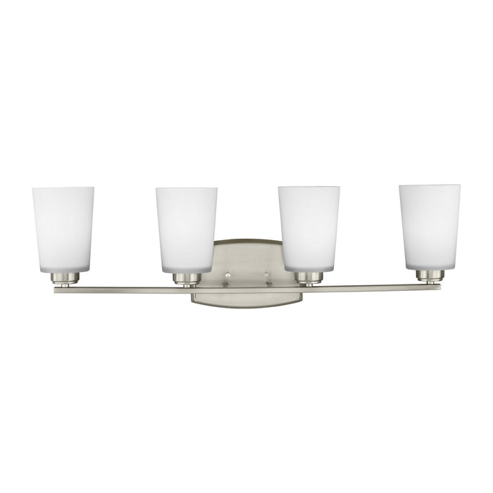 Myhouse Lighting Generation Lighting - 4428904-962 - Four Light Wall / Bath - Franport - Brushed Nickel