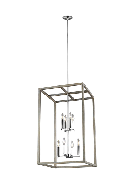 Myhouse Lighting Generation Lighting - 5134508-872 - Eight Light Hall / Foyer Pendant - Moffet Street - Washed Pine