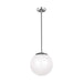 Myhouse Lighting Visual Comfort Studio - 602293S-04 - LED Pendant - Leo - Hanging Globe - Satin Aluminum