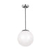 Myhouse Lighting Visual Comfort Studio - 602493S-04 - LED Pendant - Leo - Hanging Globe - Satin Aluminum