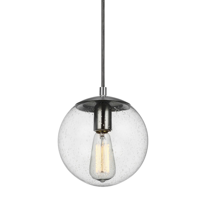 Myhouse Lighting Visual Comfort Studio - 6501801-04 - One Light Pendant - Leo - Hanging Globe - Satin Aluminum