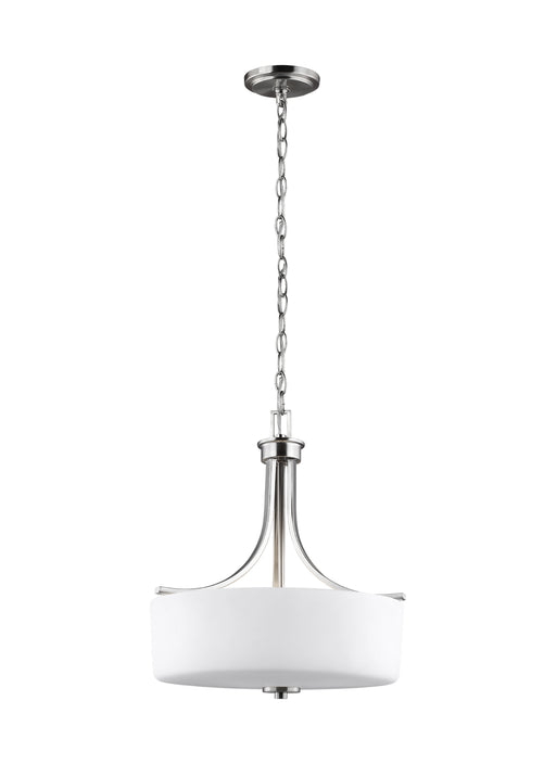 Myhouse Lighting Generation Lighting - 6528803-962 - Three Light Pendant - Canfield - Brushed Nickel