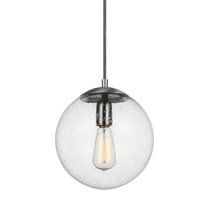 Myhouse Lighting Visual Comfort Studio - 6601801-04 - One Light Pendant - Leo - Hanging Globe - Satin Aluminum