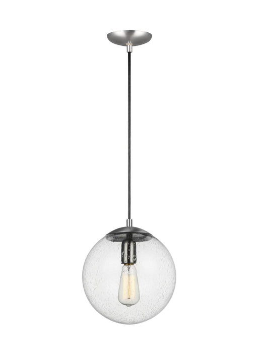 Myhouse Lighting Visual Comfort Studio - 6601801-04 - One Light Pendant - Leo - Hanging Globe - Satin Aluminum